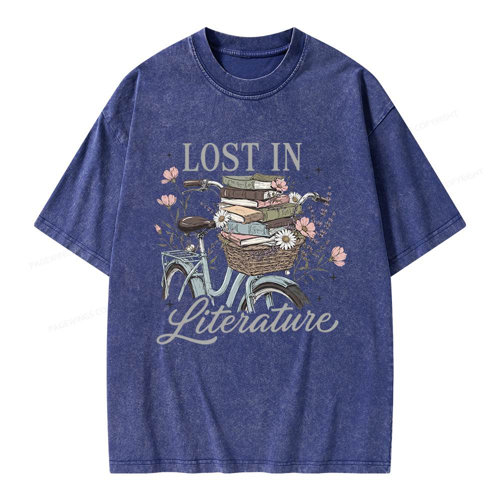 Pagewings Lost In Literature Unisex Washed T-shirt