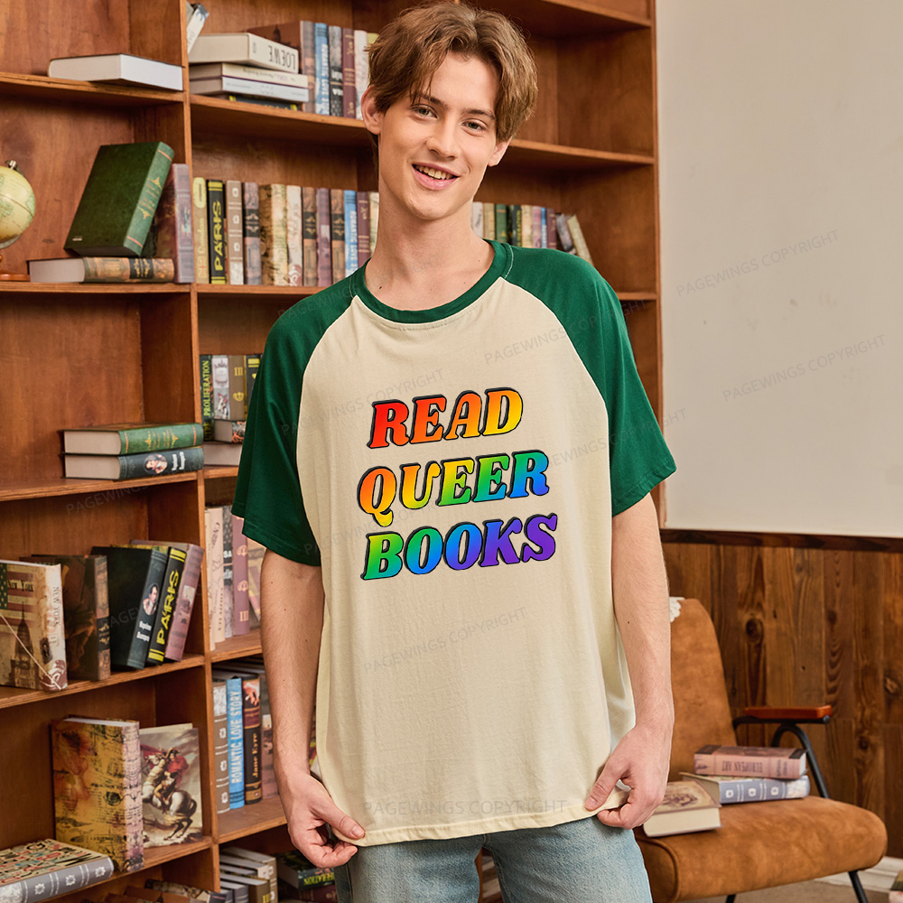 Pagewings Queer Books Raglan T-shirt