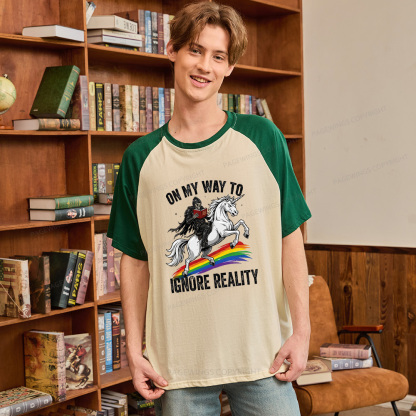 Pagewings On My Way To Ignore Reality Raglan T-shirt