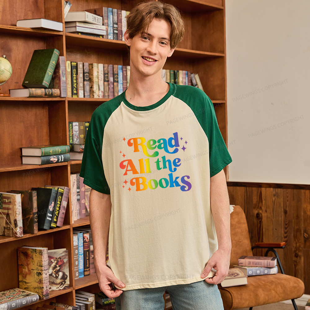 Pagewings Read All the Books Raglan T-shirt
