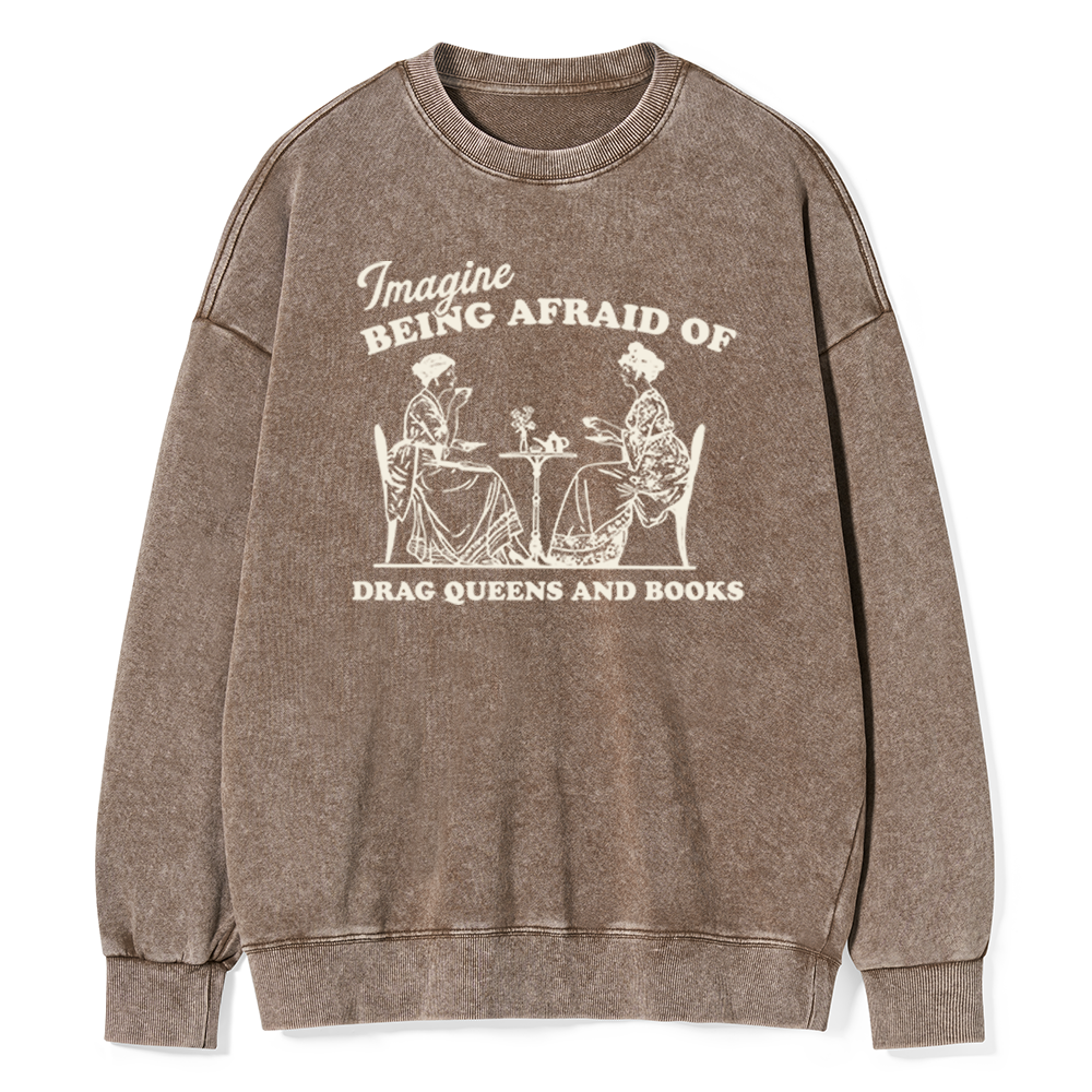 Pagewings Drag Queens Unisex Washed Sweatshirt