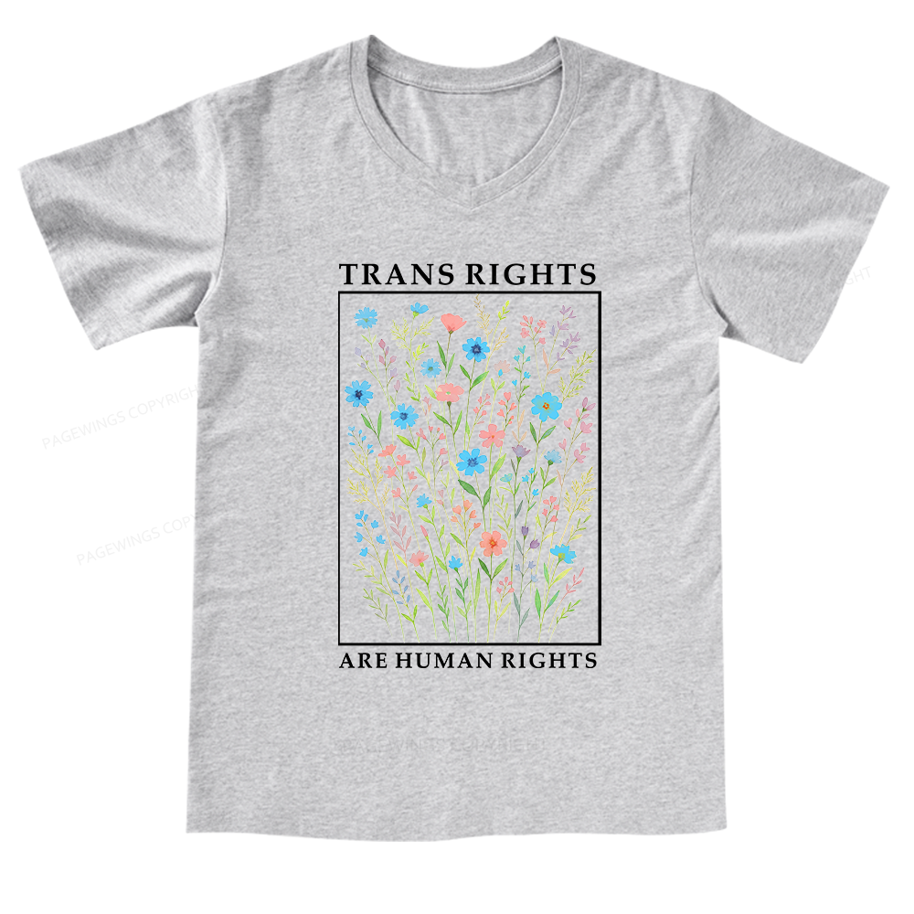 Pagewings Trans Rights Are Human Rights V-neck T-shirt
