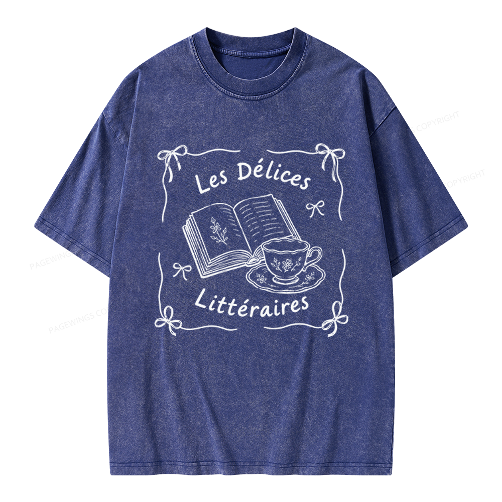 Pagewings Literary Delights Unisex Washed T-shirt
