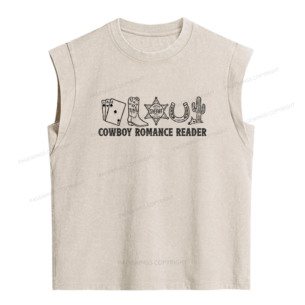 Pagewings Cowboy Romance Reader Women's Washed Tank Top