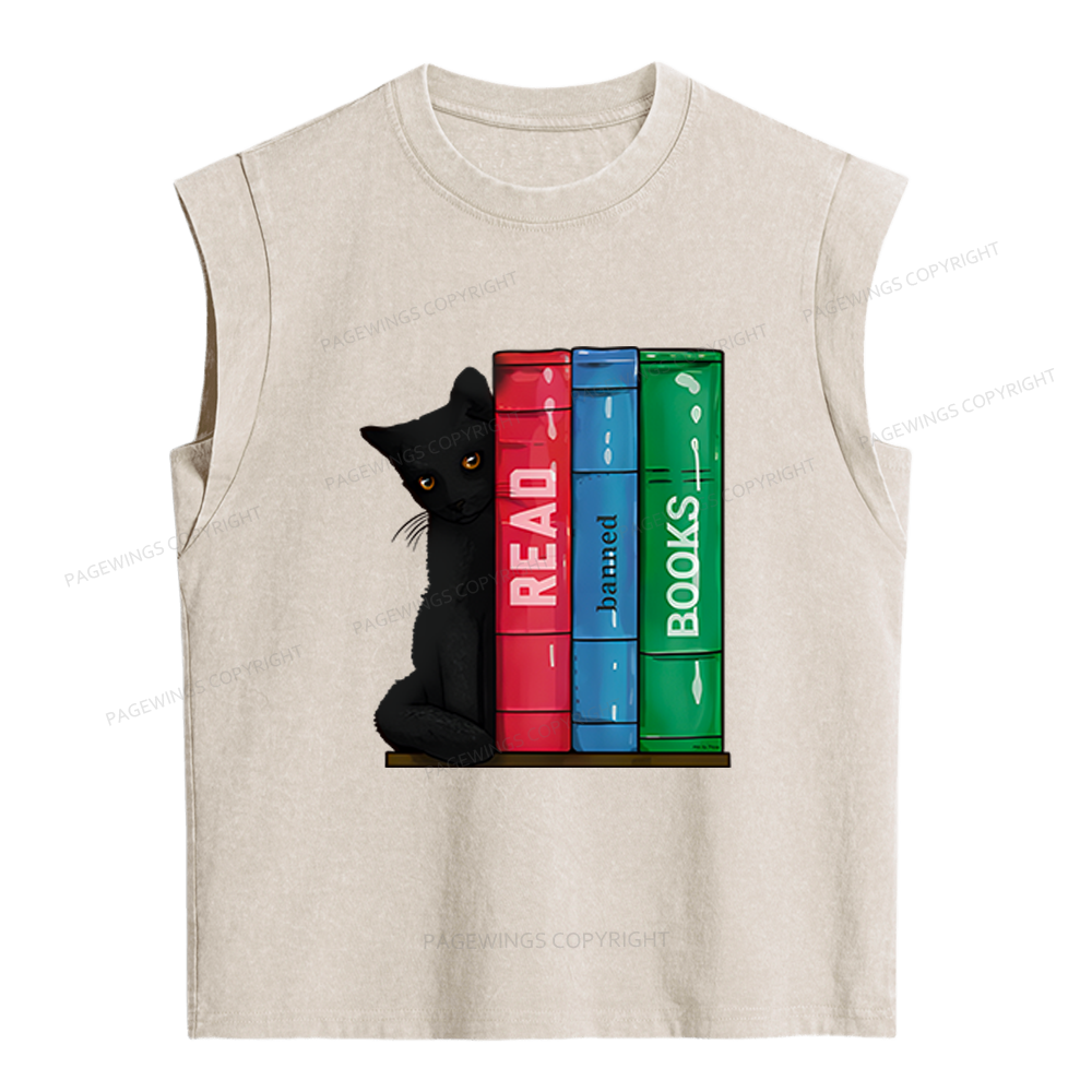 Pagewings Read Banned Books Women's Washed Tank Top