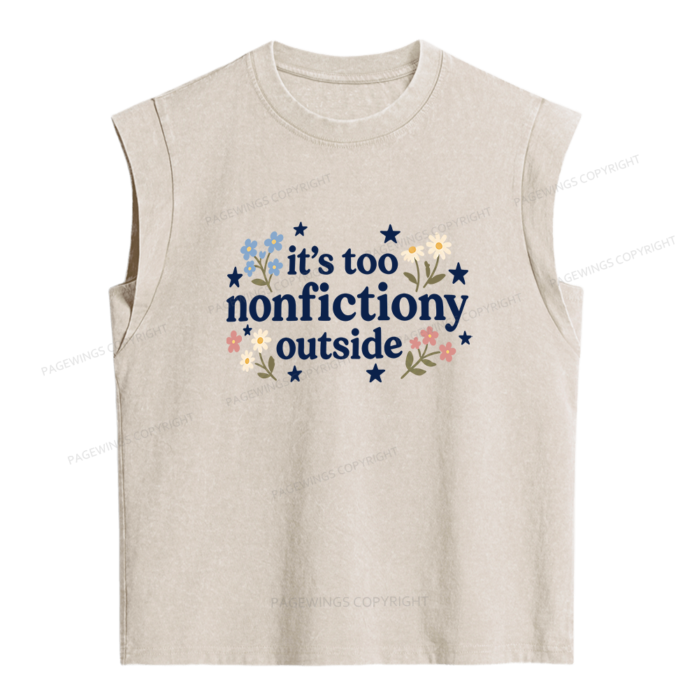 Pagewings Too Nonfictiony Outside Women's Washed Tank Top