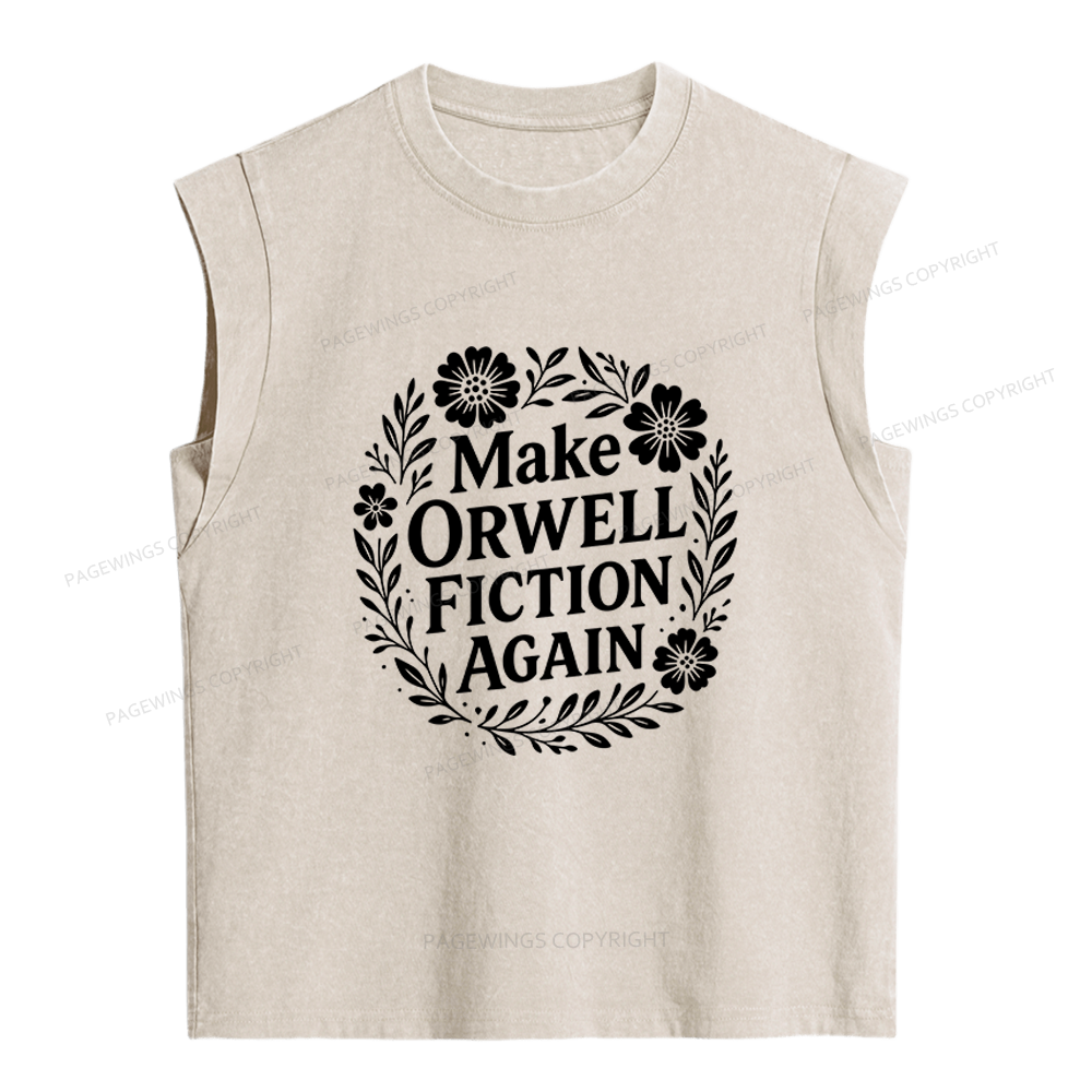 Pagewings Make Orwell Fiction Again Women's Washed Tank Top