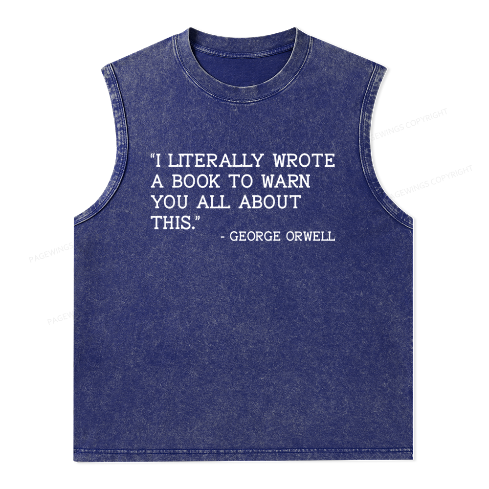Pagewings I Literally Wrote A Book To Warn Unisex Washed Tank Top