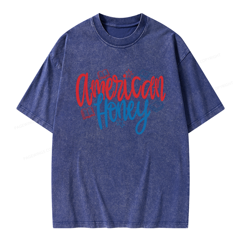 Pagewings American Honey Unisex Washed T-shirt