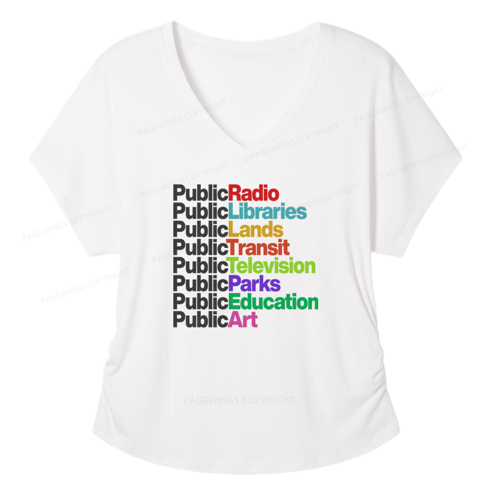Pagewings Public Libraries Soft Women's Modal V-neck T-shirt