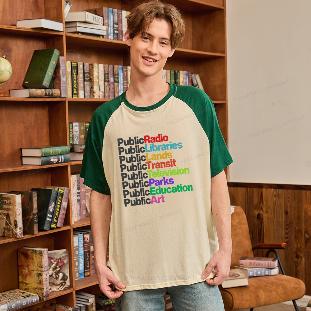 Pagewings Public Libraries Raglan T-shirt