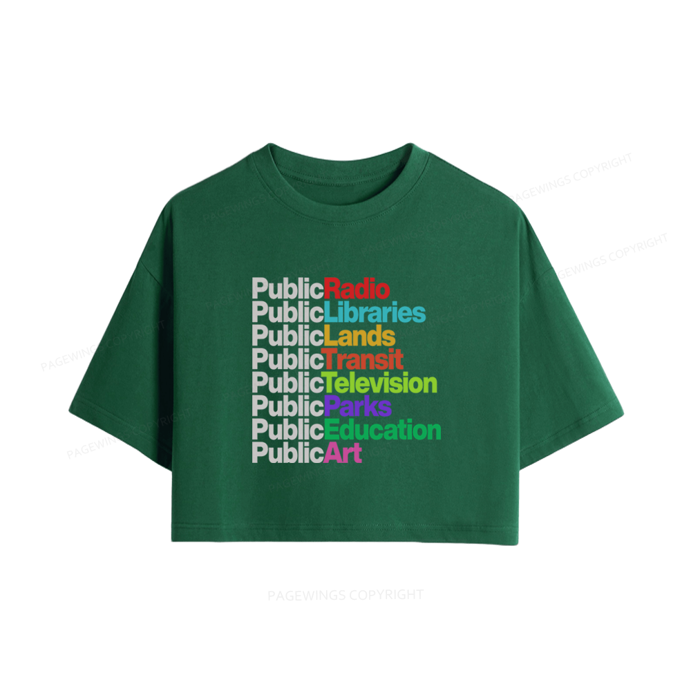 Pagewings Public Libraries Women Crop Tops