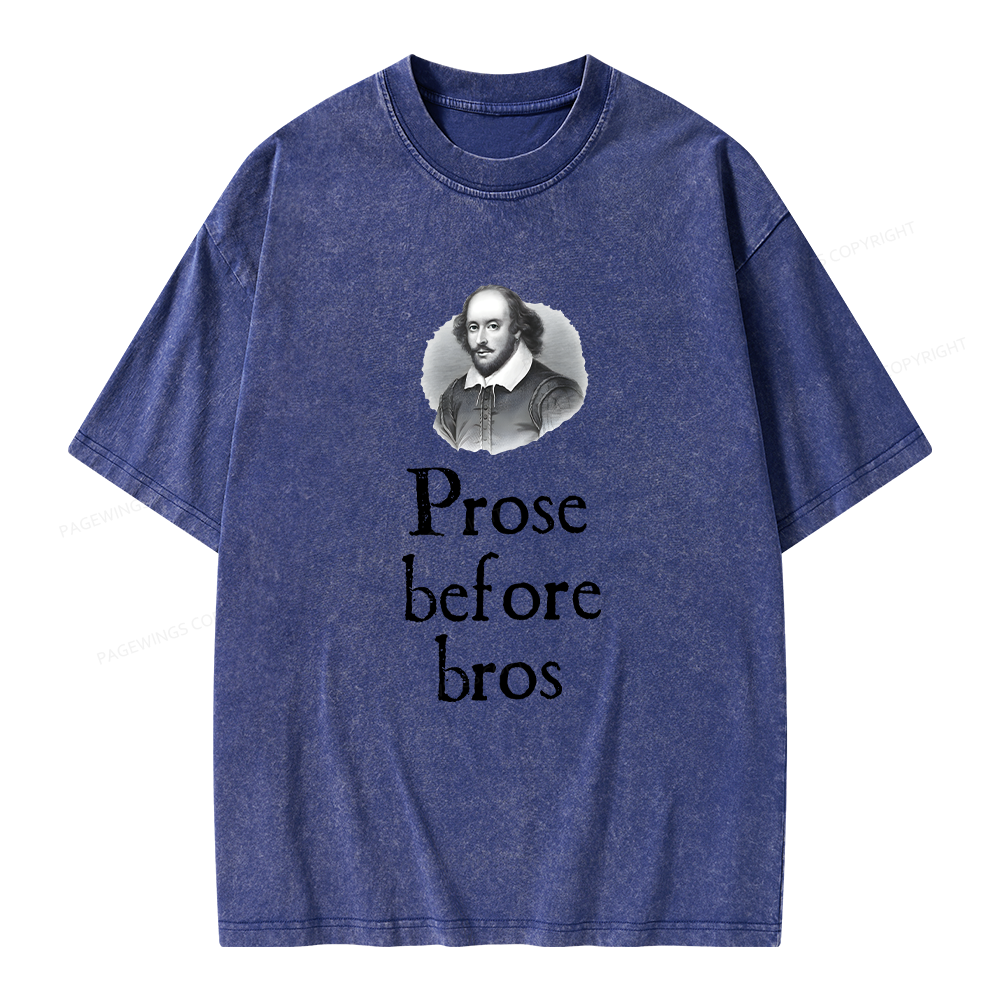 Pagewings Prose Before Bros Unisex Washed T-shirt