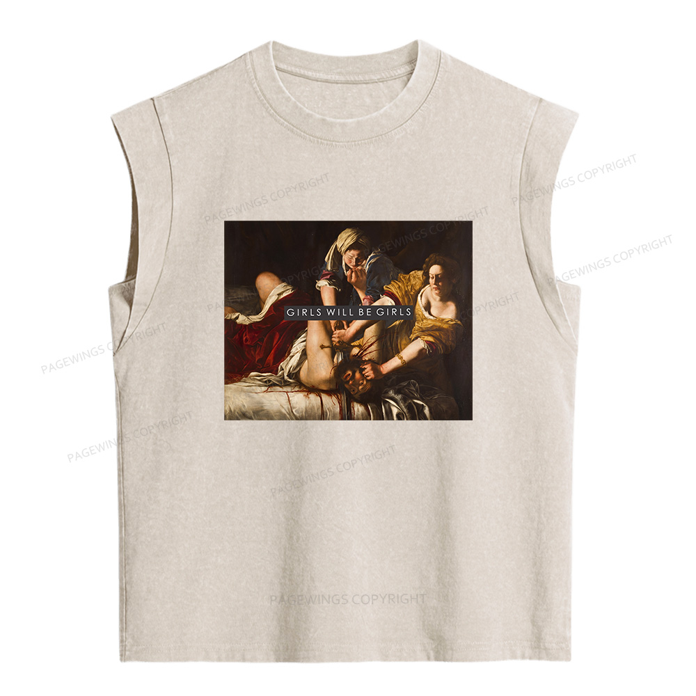 Pagewings Girls Will Be Girls Women's Washed Tank Top