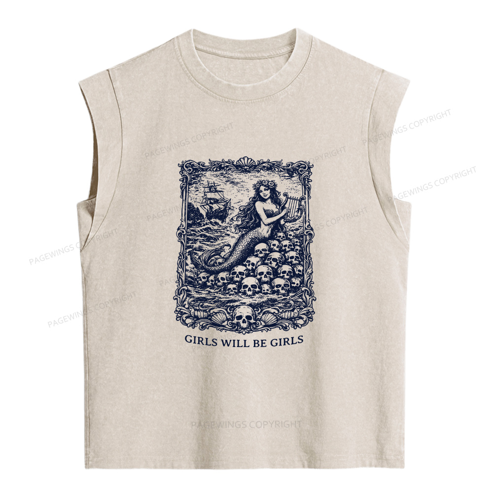 Pagewings Girls Will Be Girls Women's Washed Tank Top
