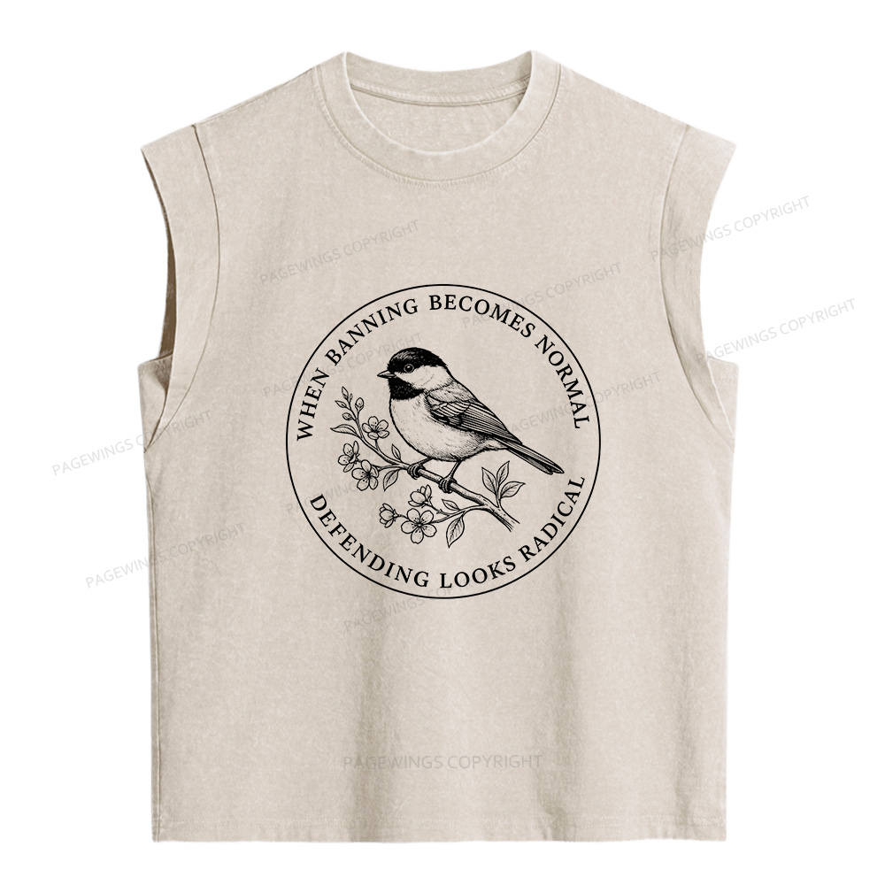 Pagewings Banned Books Women's Washed Tank Top