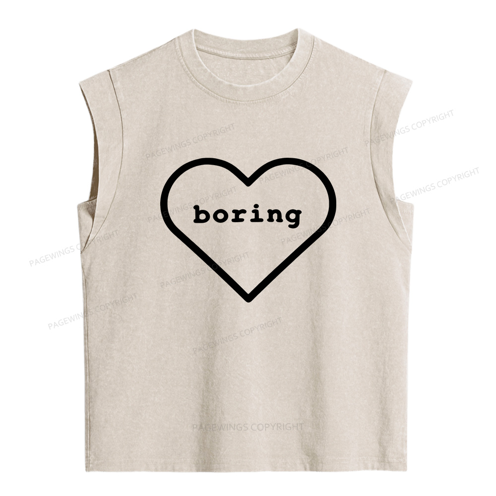 Pagewings Boring Women's Washed Tank Top