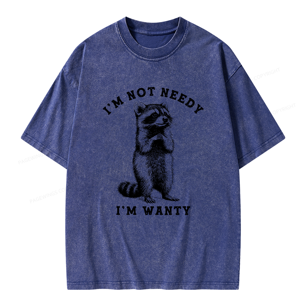 Pagewings Funny Raccoon Unisex Washed T-shirt