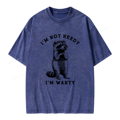 Pagewings Funny Raccoon Unisex Washed T-shirt