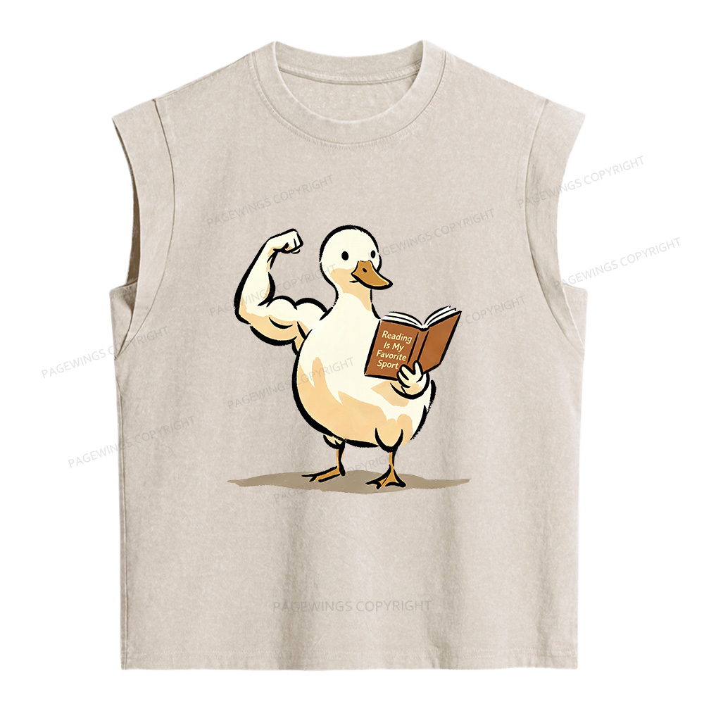 Pagewings Reading is My Favorite Sport Women's Washed Tank Top