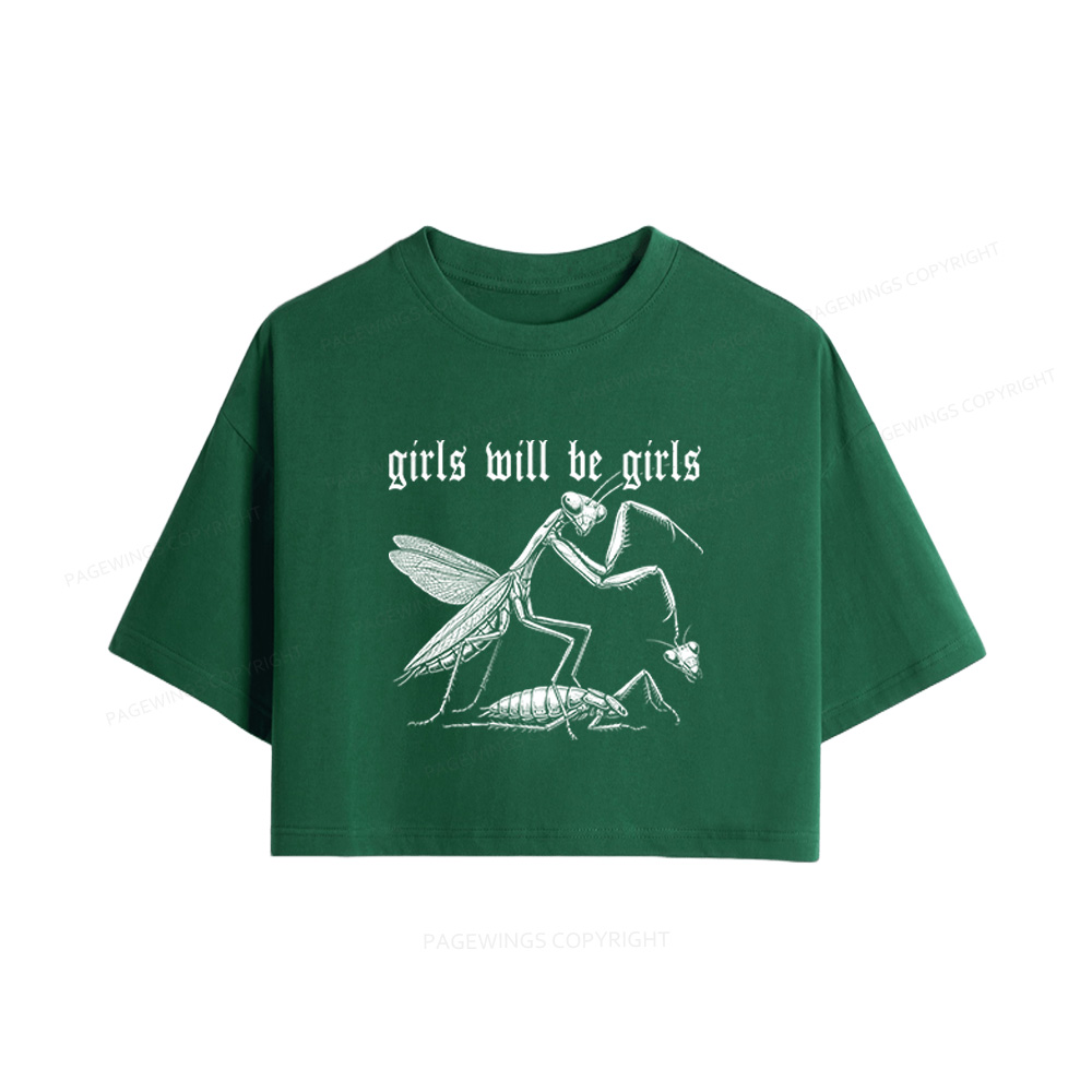 Pagewings Girls Will Be Girls Women Crop Tops