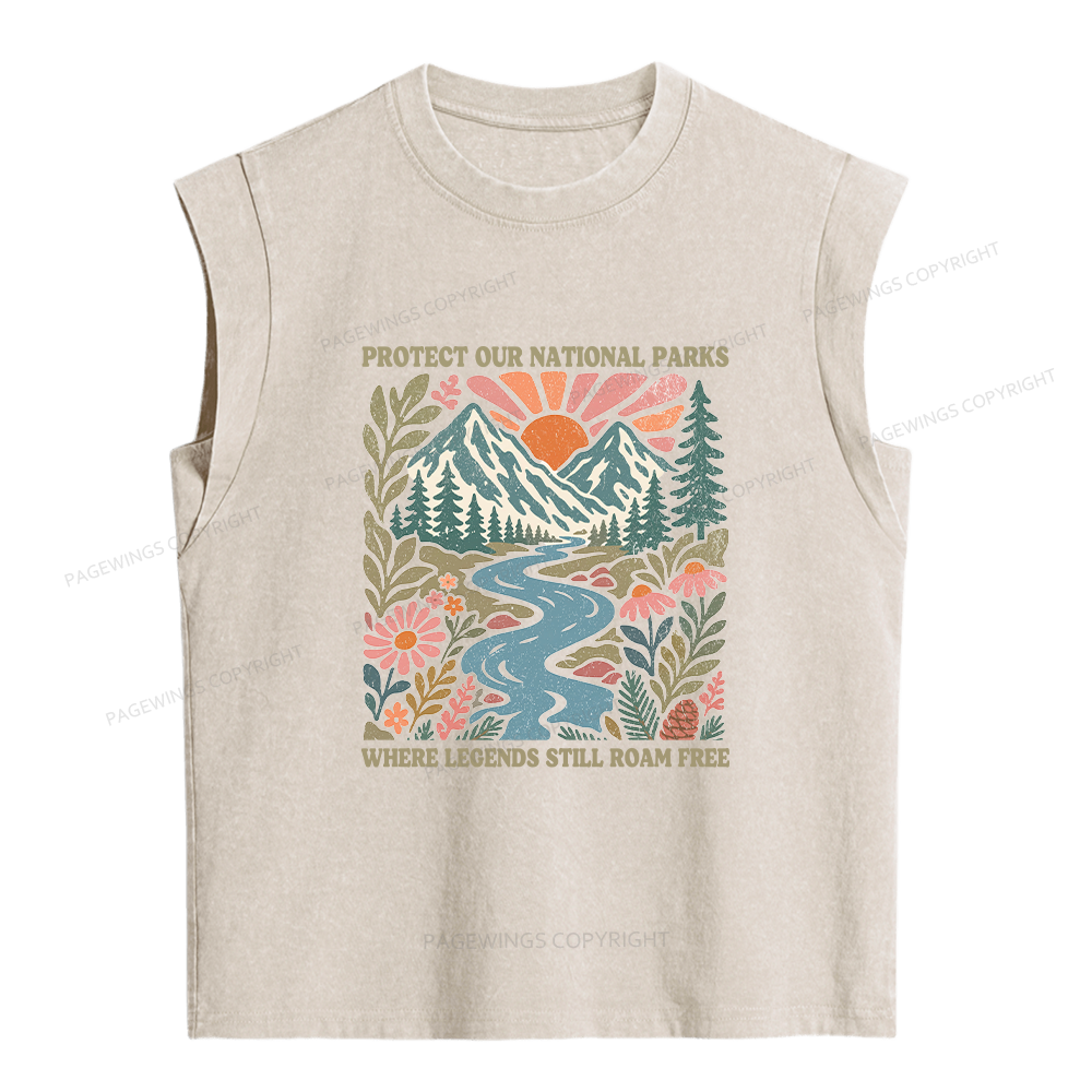 Pagewings National Parks Women's Washed Tank Top