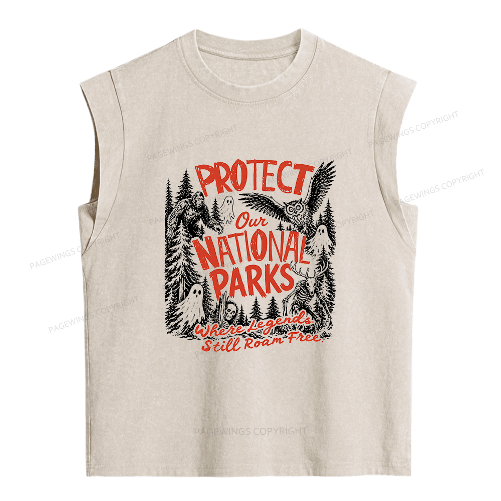 Pagewings Protect National Parks Women's Washed Tank Top