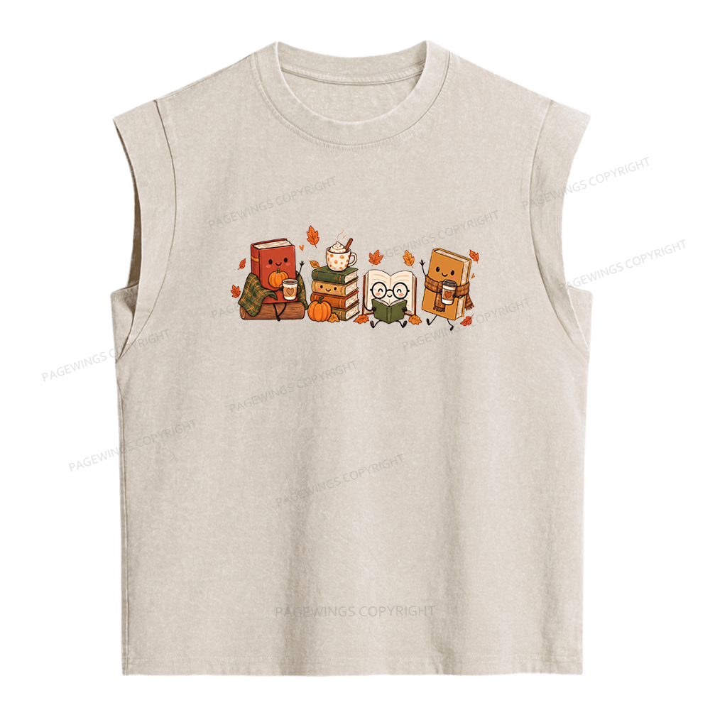 Pagewings Cozy Book Lover Women's Washed Tank Top