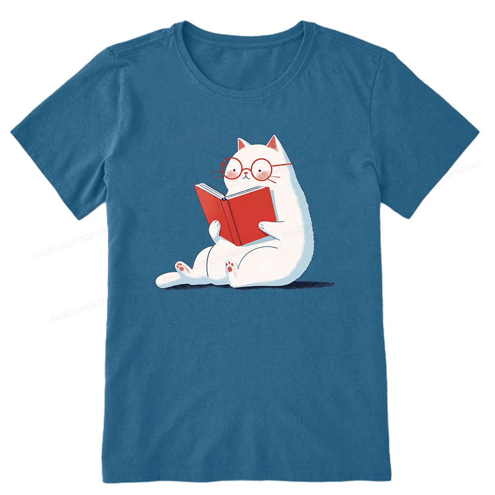 Pagewings Cat Reading Book Unisex Classic T-shirt
