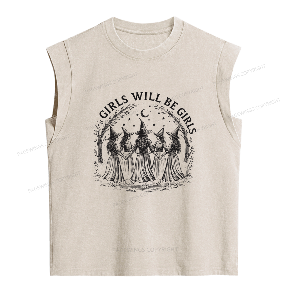 Pagewings Girls Will Be Girls Women's Washed Tank Top