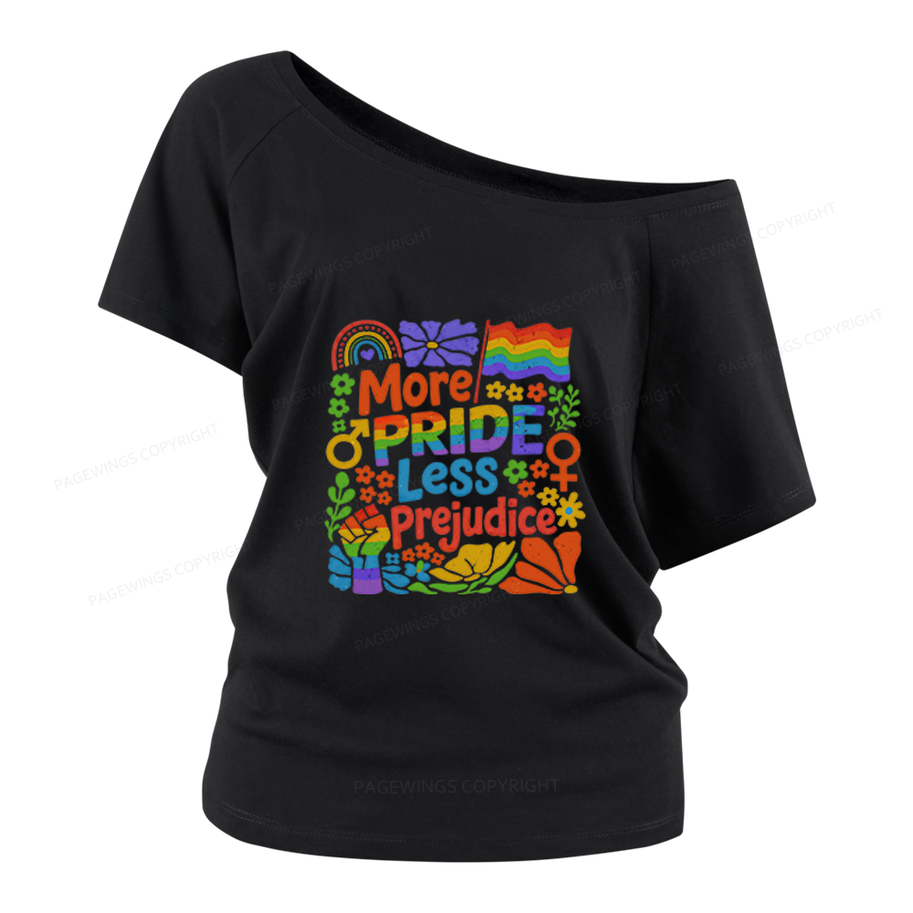 Pagewings More Pride Less Prejudice Women Off Shoulder T-shirts