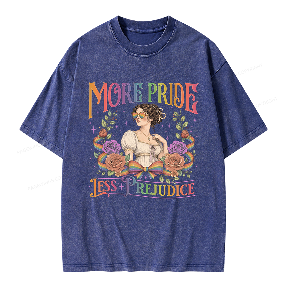 Pagewings More Pride Less Prejudice Unisex Washed T-shirt