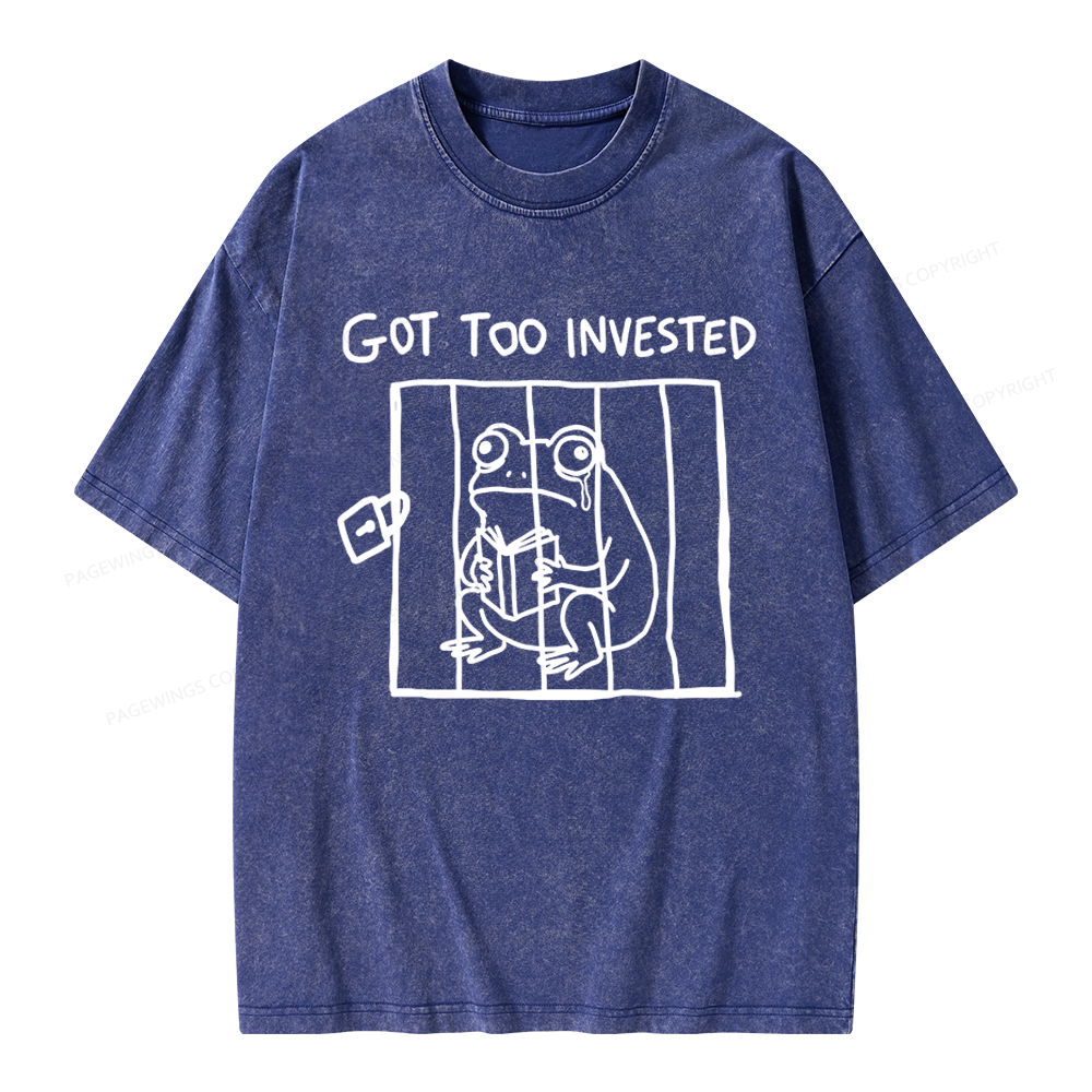 Pagewings Got Too Invested Unisex Washed T-shirt