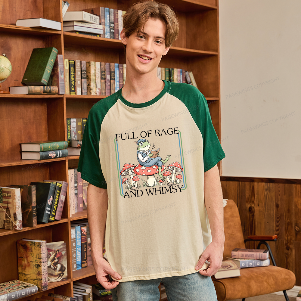 Pagewings Full Of Rage and Whimsy Raglan T-shirt
