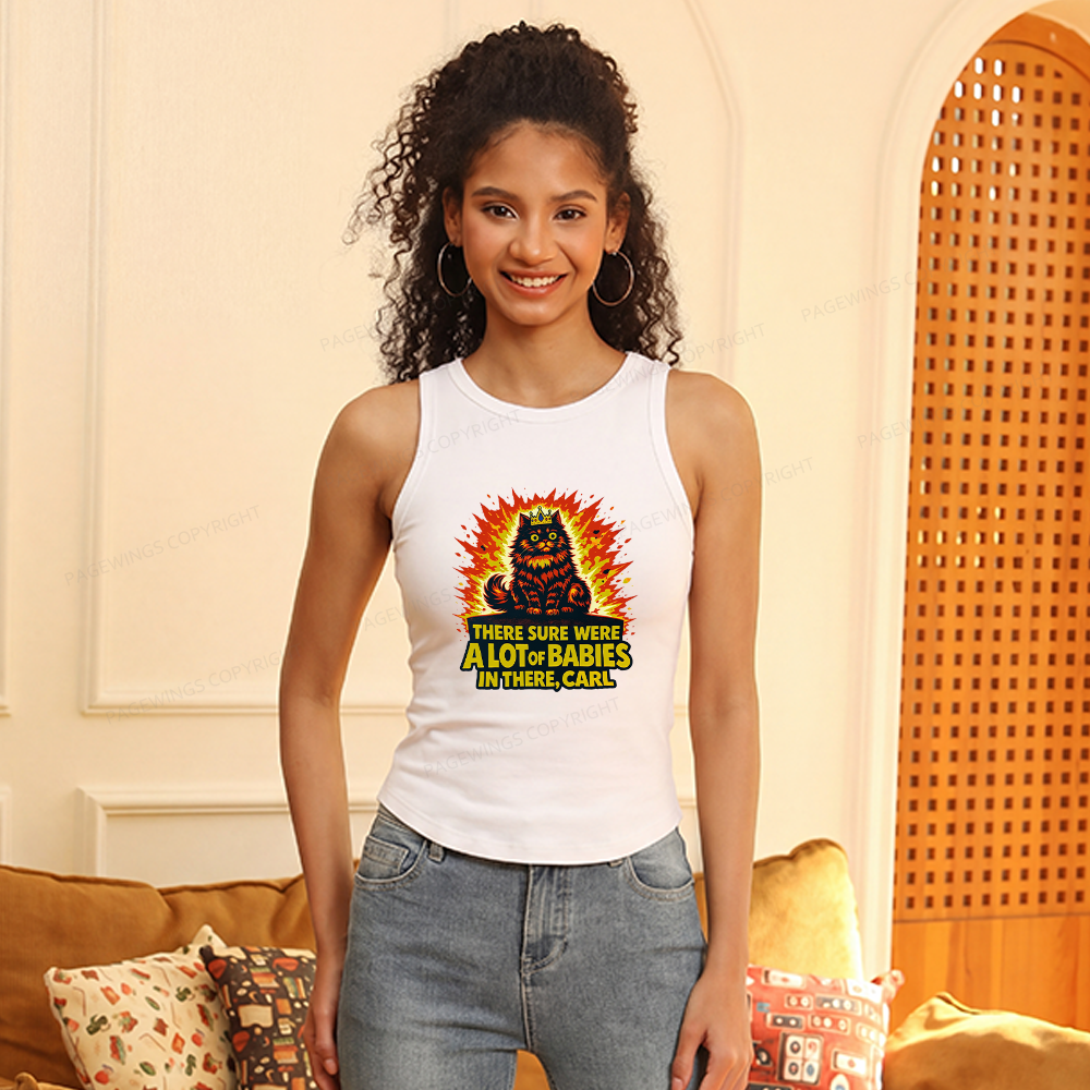 Pagewings Slim Fit A Lot Of Babies In There Women's Fitted Tank Top 
