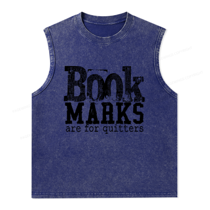 Pagewings Book Marks Are For Quitters Unisex Washed Tank Top