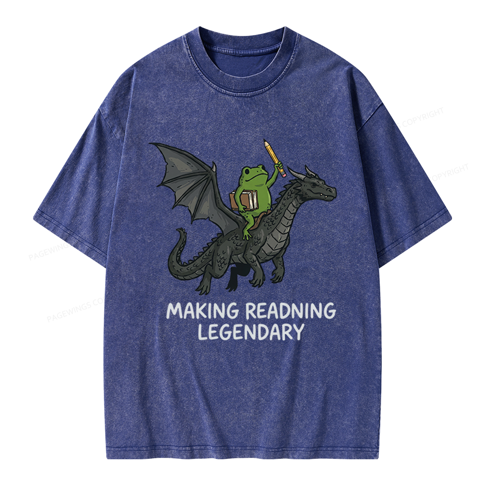 Pagewings Making Reading Legendary Unisex Washed T-shirt