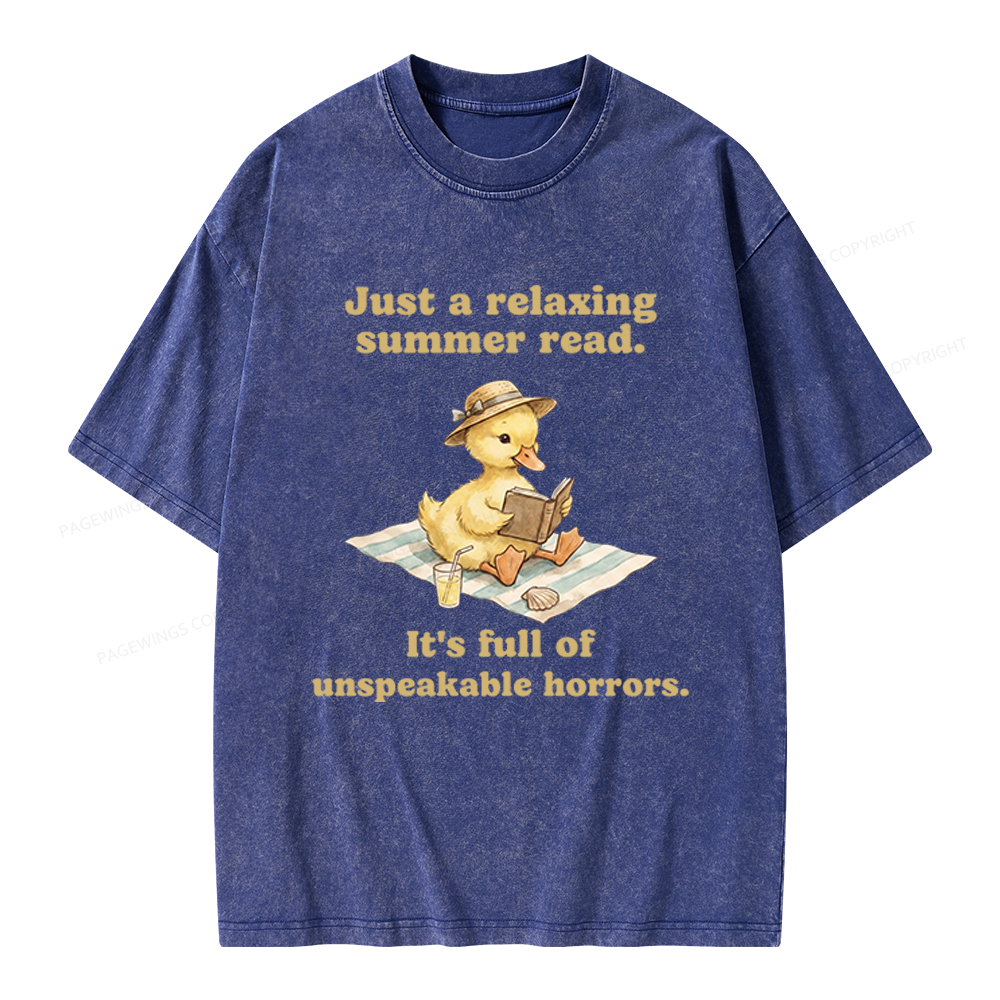Pagewings Summer Read Unisex Washed T-shirt