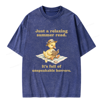 Pagewings Summer Read Unisex Washed T-shirt