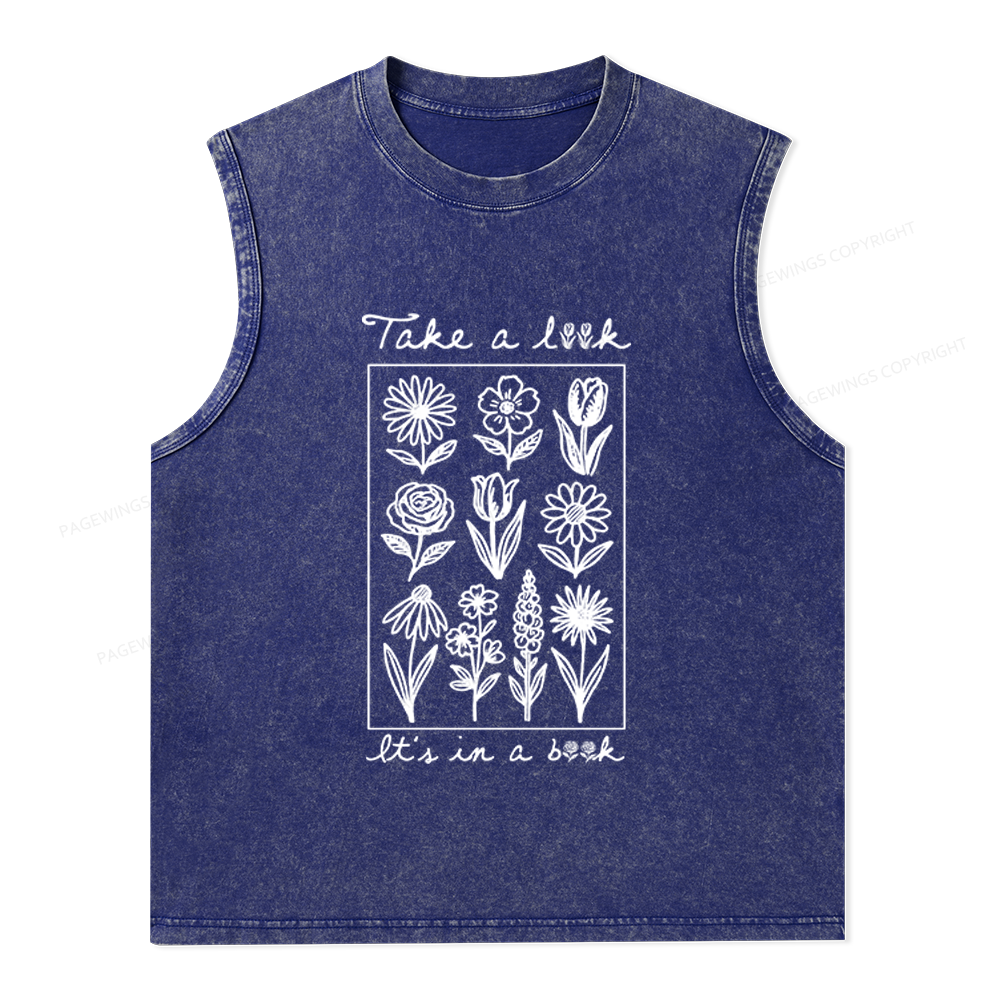 Pagewings Take A Look It’s In A Book Unisex Washed Tank Top