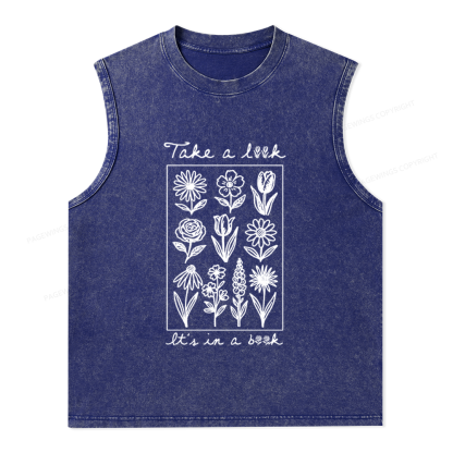Pagewings Take A Look It’s In A Book Unisex Washed Tank Top