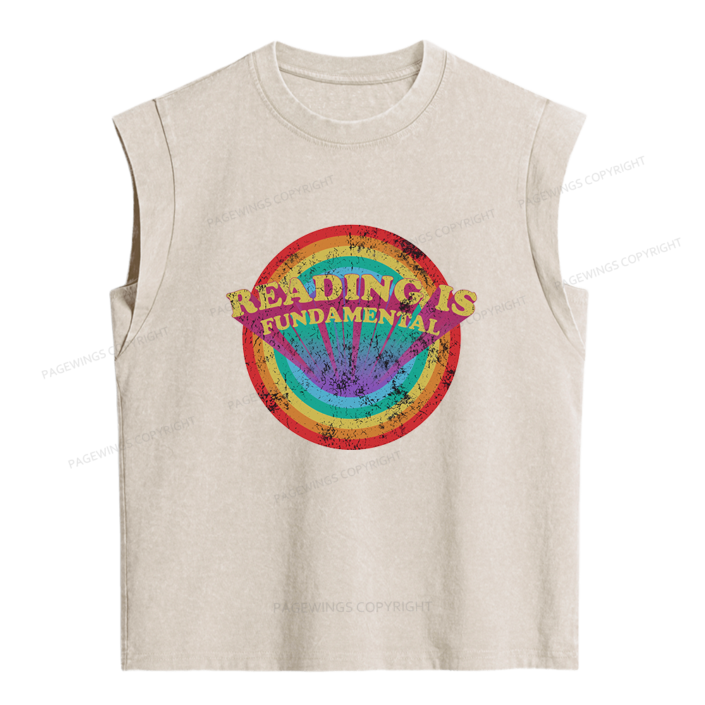 Pagewings Reading Is Fundamental Women's Washed Tank Top