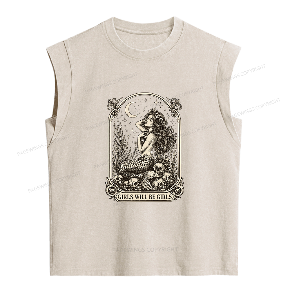 Pagewings Girls Will Be Girls Women's Washed Tank Top