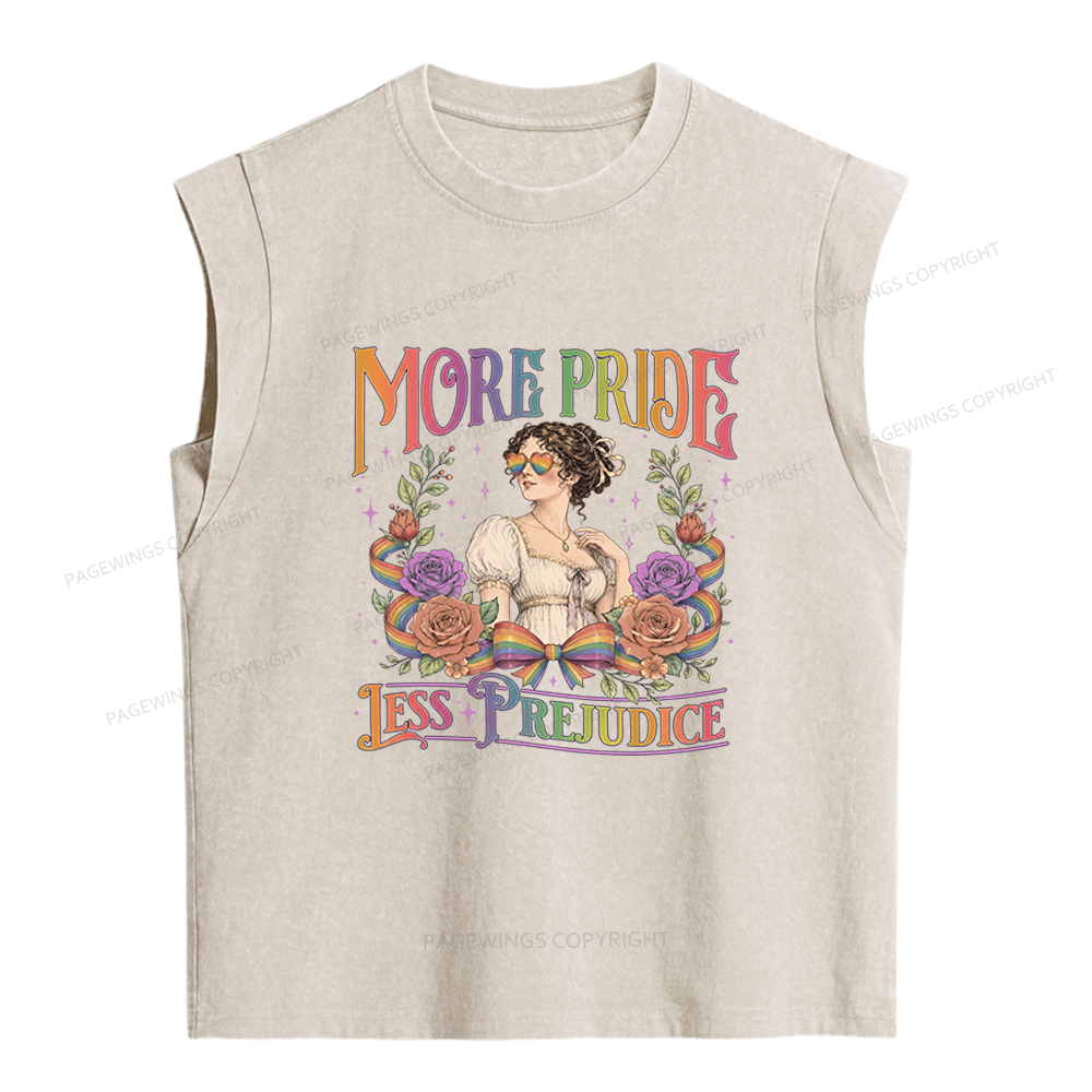 Pagewings More Pride Less Prejudice Women's Washed Tank Top