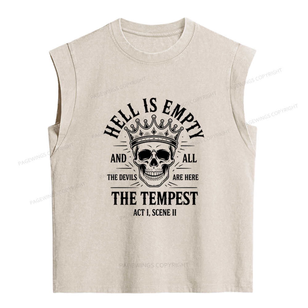 Pagewings Hell Is Empty And All The Devils Are Here Women's Washed Tank Top