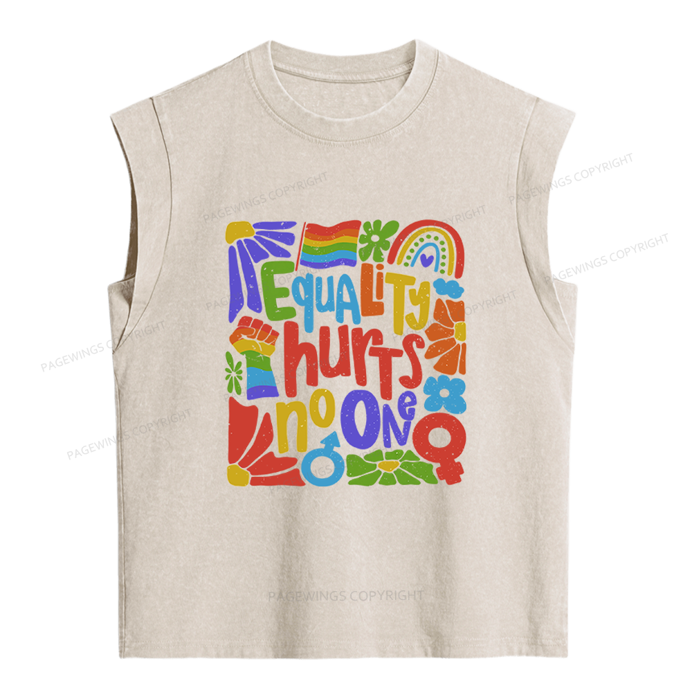 Pagewings Equality Hurts No One Women's Washed Tank Top
