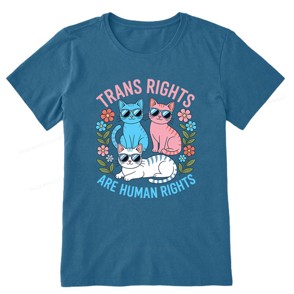 Pagewings Trans Rights Are Human Rights Cat Unisex Classic T-shirt