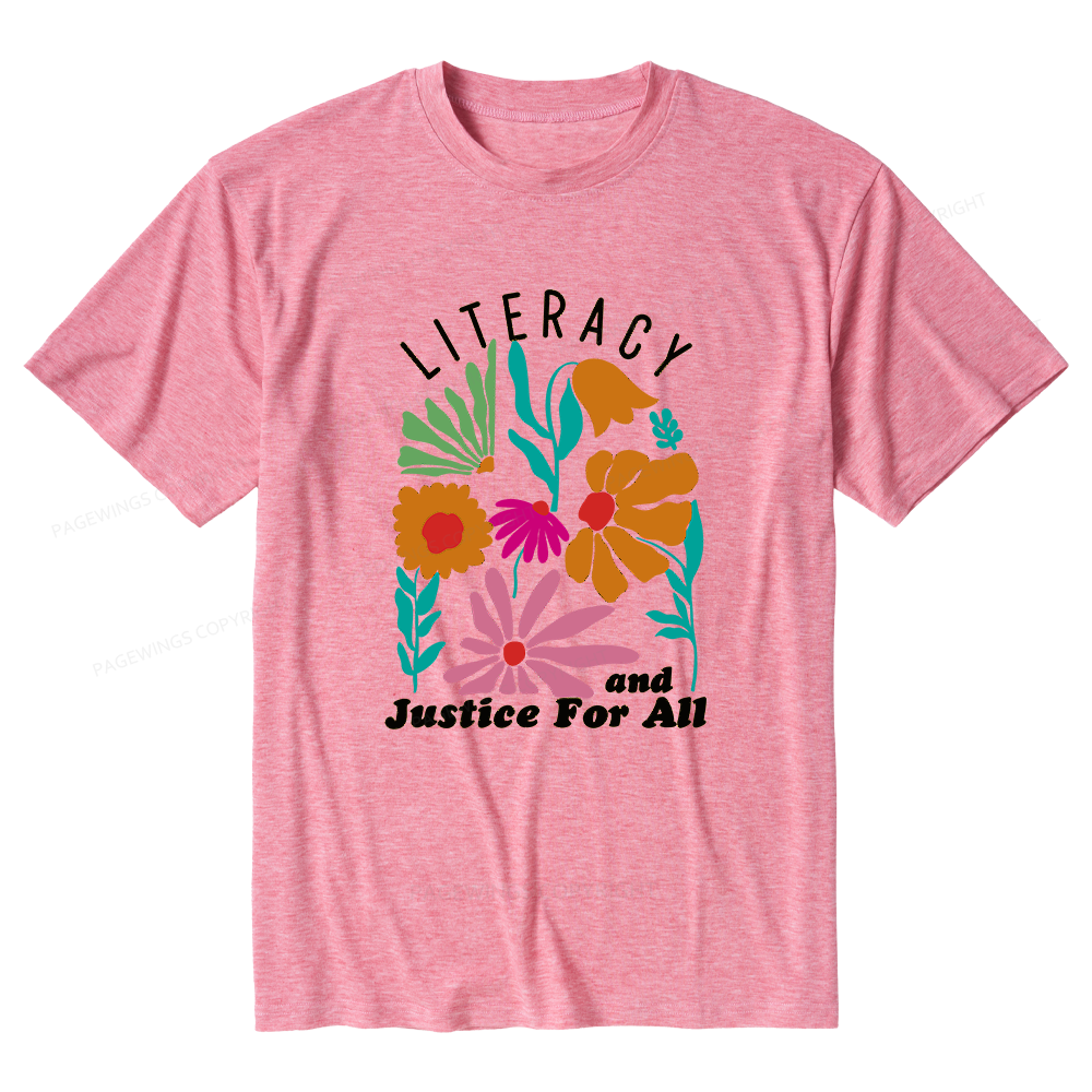 Pagewings Soft Literacy And Justice Unisex Heather T-Shirt
