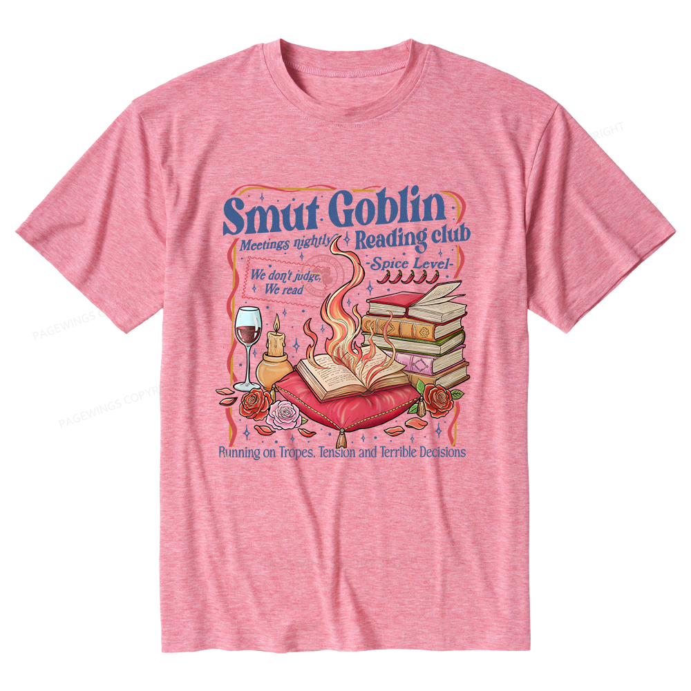 Pagewings Soft Smut Goblin Dark Romance Bookish Unisex Heather T-Shirt