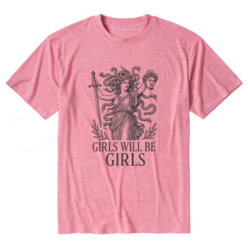 Pagewings Soft Girls Will Be Girls Unisex Heather T-Shirt